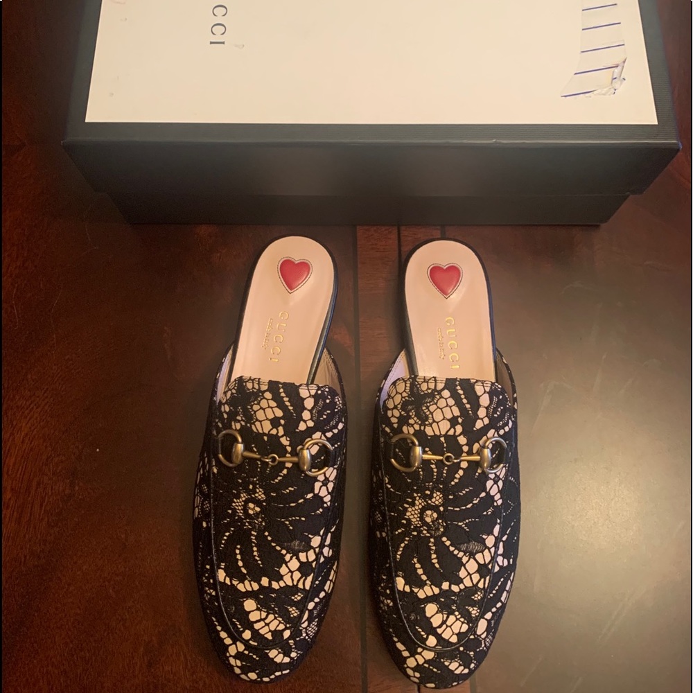 Gucci Lace Pricetown Loafer Mule